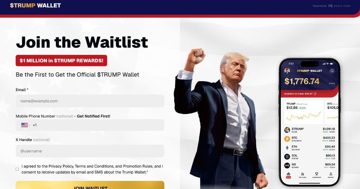 トランプコインのチームが暗号資産ウォレットのリリースを発表、事前登録で100万TRUMP報酬