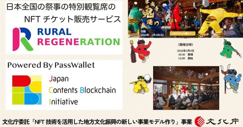 JCBIのPassWallet®　NFTチケット　Rural Regeneration