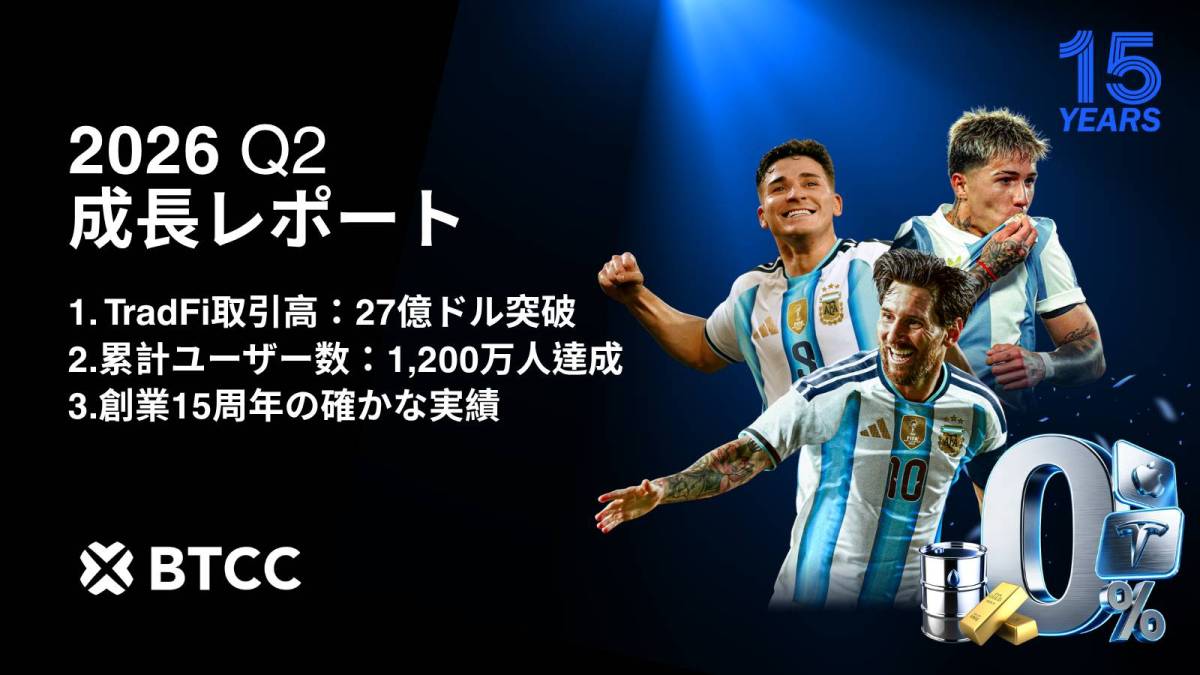 BTCCが2026年第2四半期の成長レポートを公開:設立15周年の節目にユーザー数1200万人を突破!